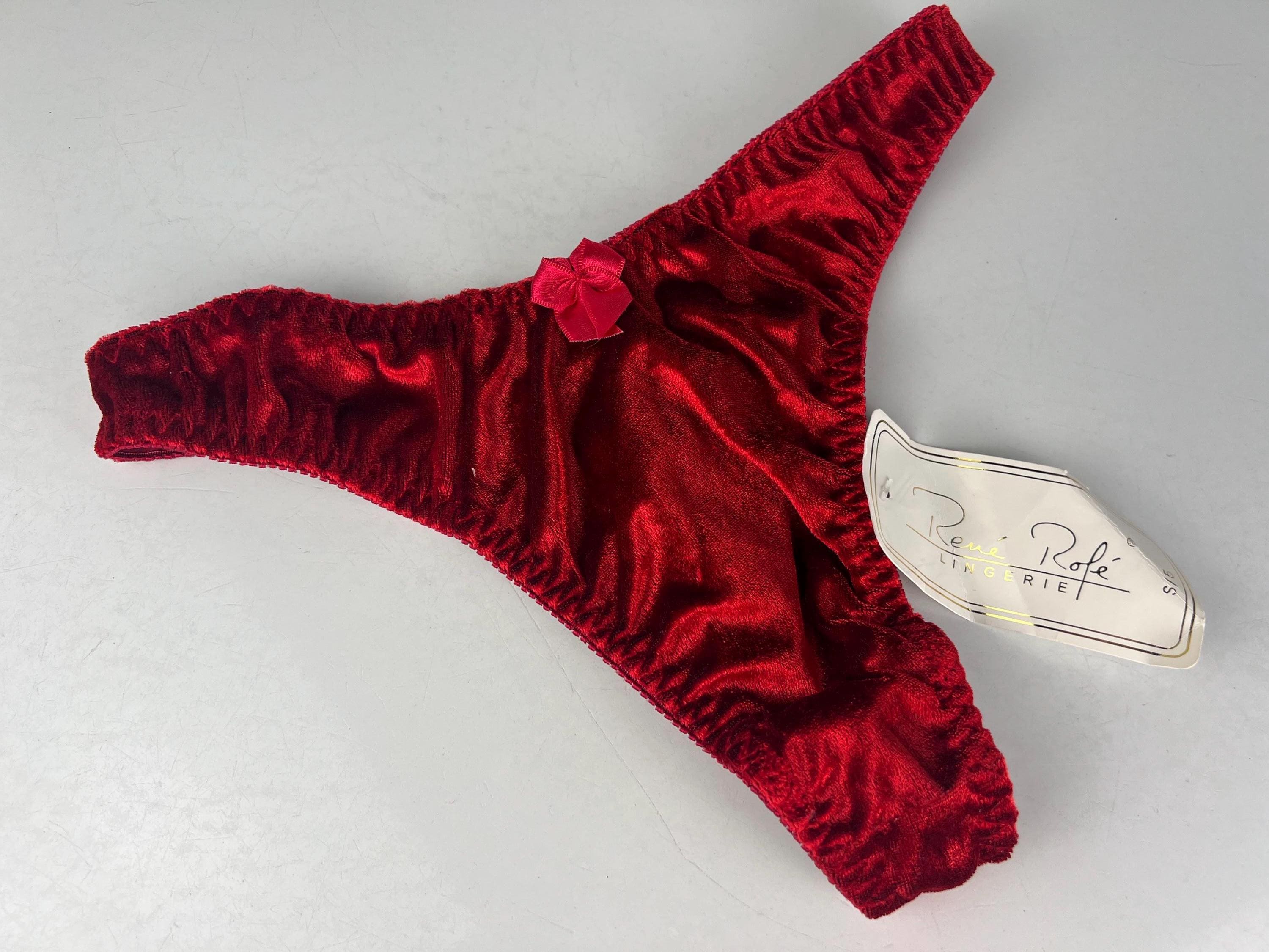 Vintage Rene Rofe Vintage Red Velvet NOS Rene Rofe Size Small Thong/vintage NOS Panties ...