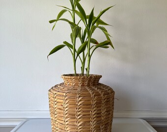 10 Inch Vintage Papago Indian Made Basket/Vintage Planter Basket - C