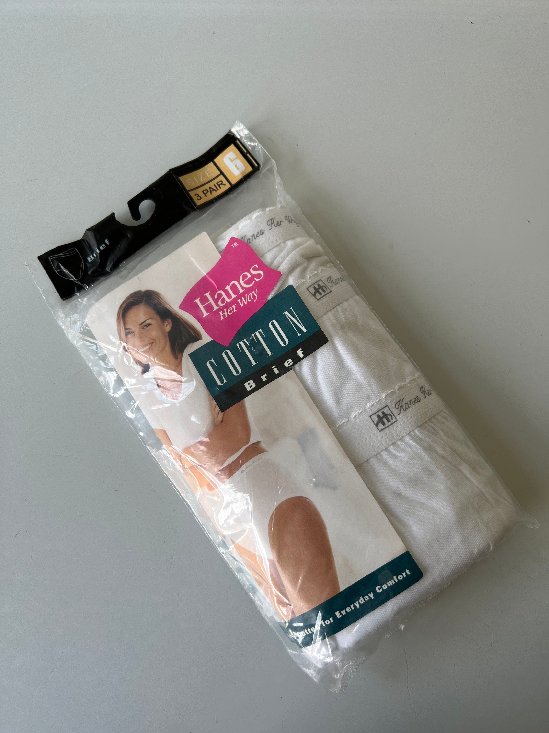 Vintage 1999 NOS White Hanes Her Way Cotton Panties Size 6/vintage Cotton  Panties -  UK