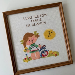 Made in Heaven Vintage Cross Stitch/Vintage Childrens Cross Stitch Wall Art