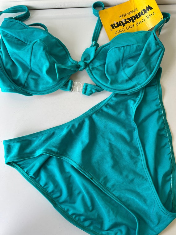 Vintage NOS 1995 Teal Wonderbra Bikini 38C/Vintag… - image 8