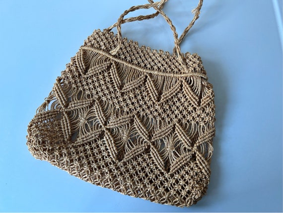 Small Jute Market Tote or Shopping Bag/Vintage St… - image 5
