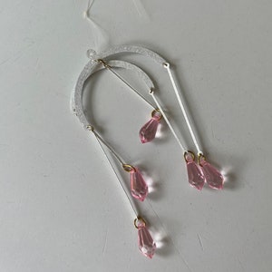 Pink Plastic Bead Chandelier Christmas Ornament/Vintage NOS Pink Shabby Chic Christmas Ornament