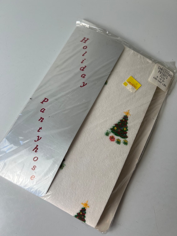 Vintage NOS Christmas Holiday Pantyhose Size Small