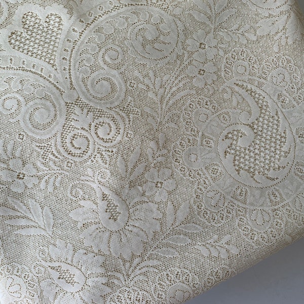 ONE YARD 60 Inch Wide Vintage Cream Lace Fabric/Vintage Lace Fabric - M