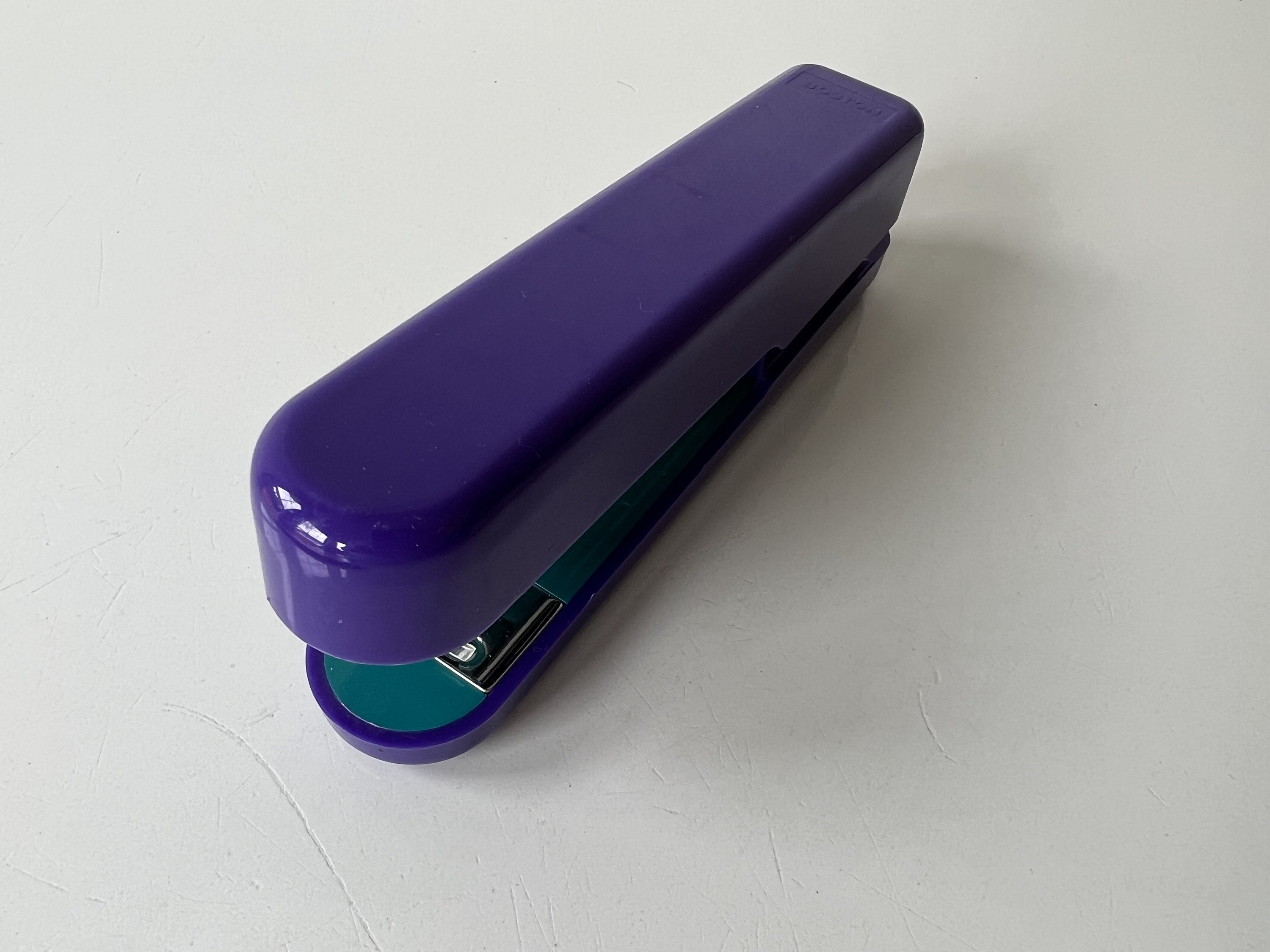 Purple Stapler with Built-in Sharpener