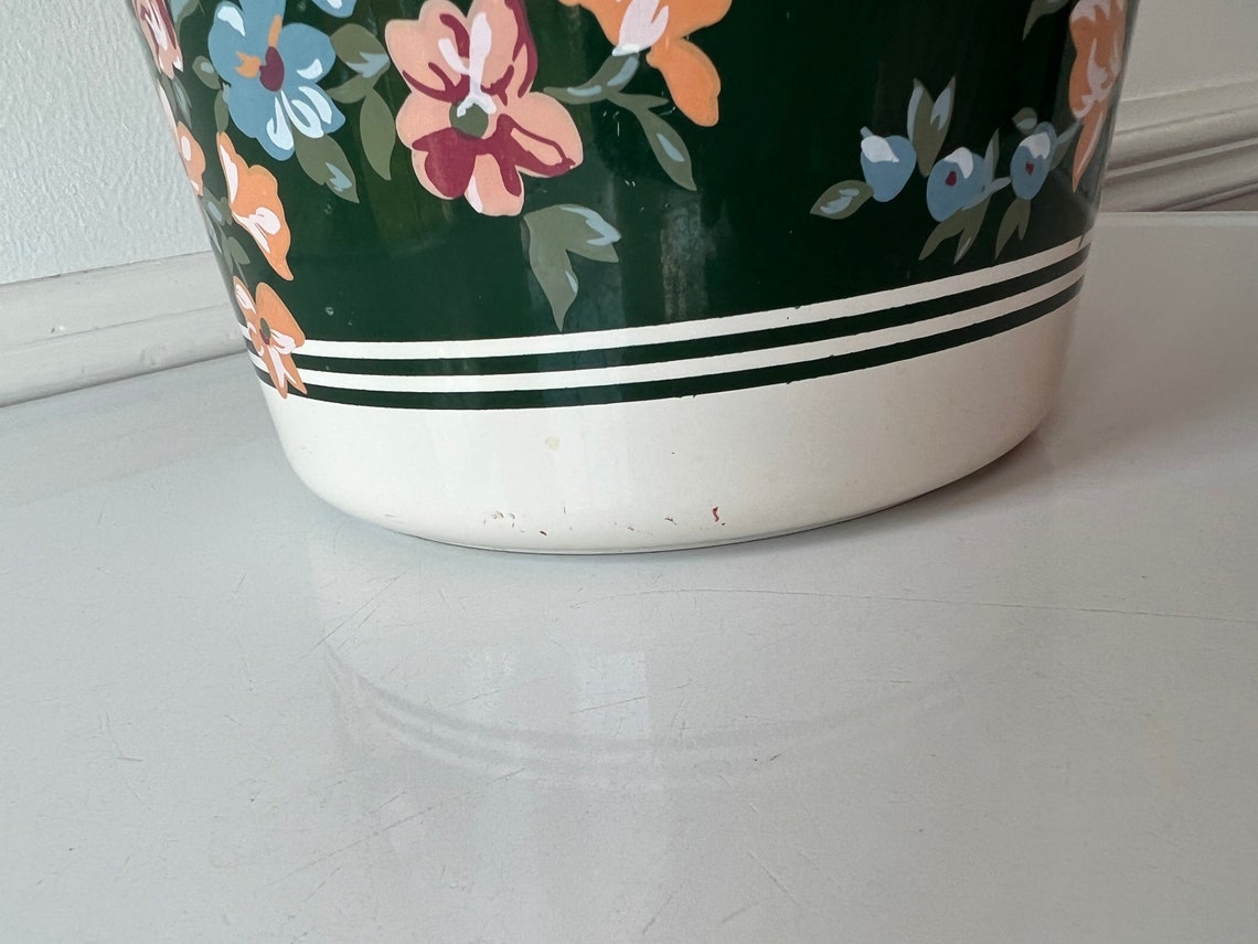 Vintage Croscill Trash Can Waste Basket/vintage 90s Flower Etsy