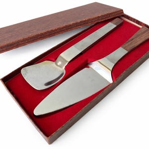 Burnco Vintage Pie Server Set – Mid-Century Stainless Steel Cake Server & Spreader