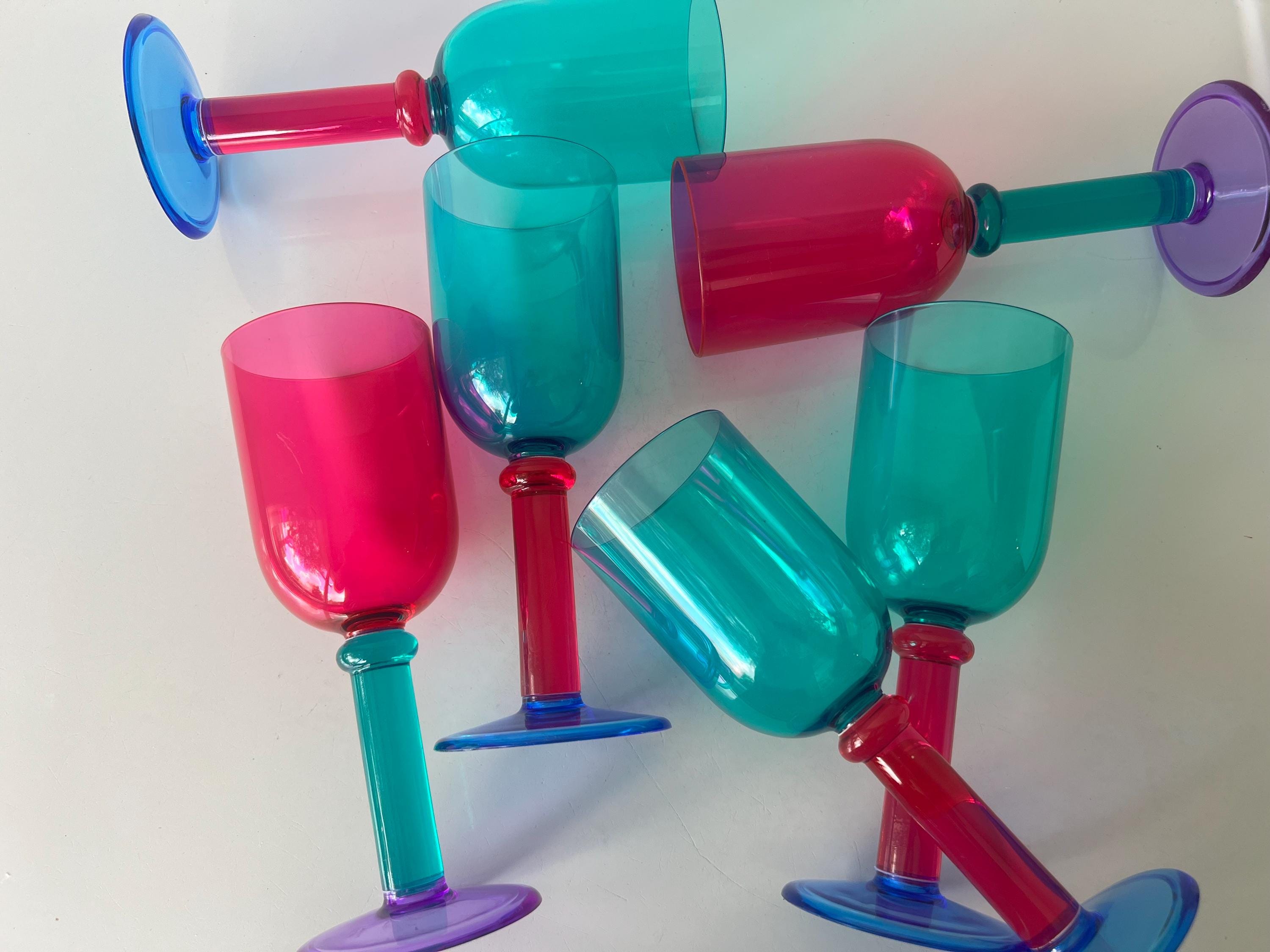 Plastic Colored Wine Glasses - Etsy