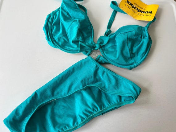 Vintage NOS 1995 Teal Wonderbra Bikini 38C/Vintag… - image 1