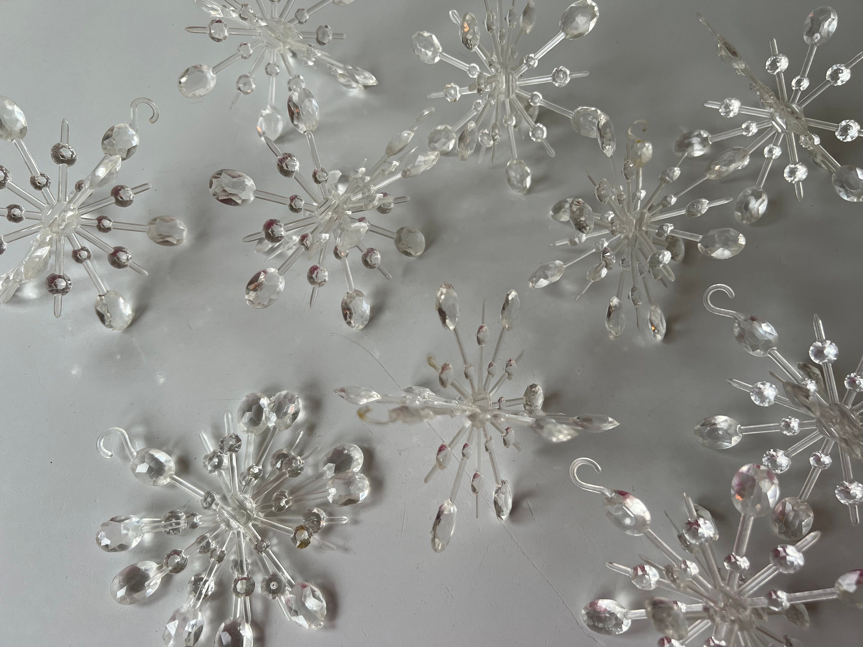  36 Pieces Plastic Crystal Snowflake Ornament Acrylic