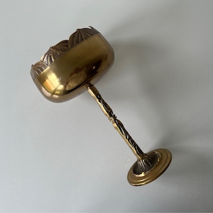 Beautiful 9 Inch Brass Compote Korea/Tall Brass Compote - H
