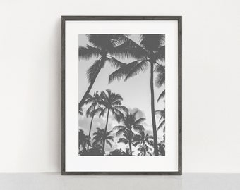 INSTANT DOWNLOAD!!! Black and white palm tree print, modern, minimal, pattern, printable, wall art, photography, nature, tropical, summer