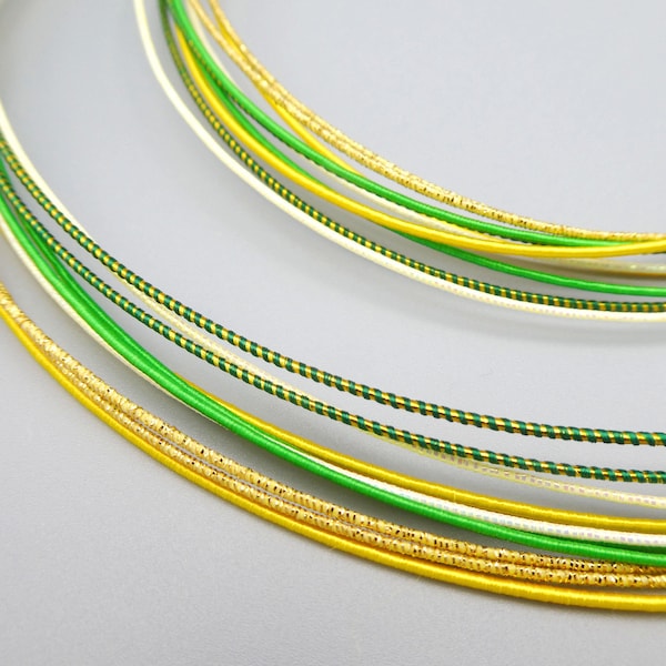 10 threads of Mizuhiki (Japanese paper cord) / yellow+green+gold