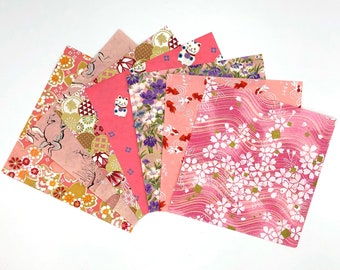 Japanese Yûzen-Washi papers / x 7 sheets / Pink-4