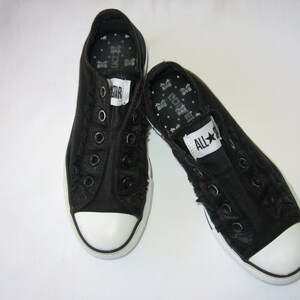 SALE Womens or Girls Black Converse Slip-On Shoes image 1