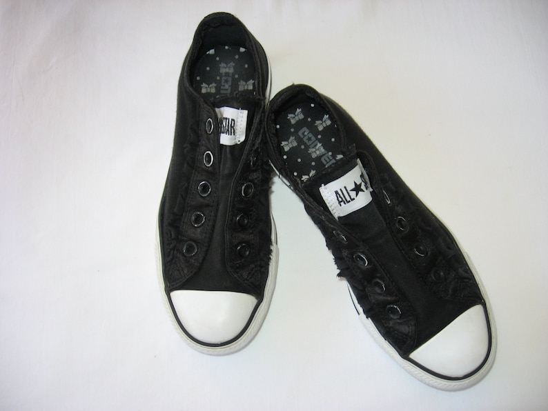 SALE Womens or Girls Black Converse Slip-On Shoes image 1