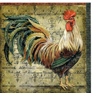 Feuille de papier de riz pour album à découper, album artisanal, coq, feuille 699