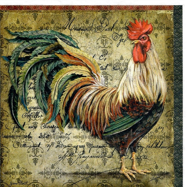 Rice Paper for Decoupage Scrapbook Craft Rooster A4 Sheet 699