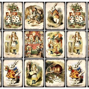 Carta di riso per decoupage, scrapbooking, artigianato, Alice nel paese delle meraviglie, foglio A4 49*