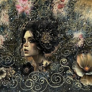 Rijstpapier voor decoupage plakboek knutselen meisje bloemen afbeelding schilderij 2019
