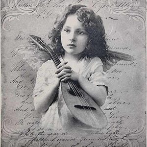 Rijstpapier voor decoupage Plakboek Craft Old Portrait Girl Angel 987