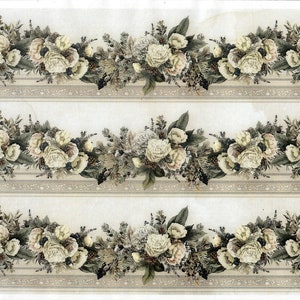 Rice Papers Decoupage Scrapbook e Craft Vintage Stripes Roses A4 Foglio 66