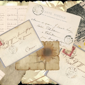 Papier ryżowy do decoupage'u, scrapbookingu i rękodzieła Stare litery Carte Postale 136*