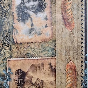 Rijstpapier voor decoupage plakboek ambacht oud portret vrouw meisje 982