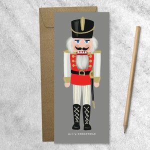 Nutcracker Christmas Cards with Kraft Envelopes, Tall Holiday Greeting Cards, Boxed Set of 6 image 1