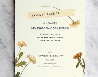 Pressed Flower Perpetual Calendar: Birthday & Anniversary Tracker