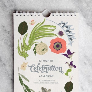 Perpetual Calendar | Birthday Calendar with Wildflowers | Celebration Calendar || Favorite Story