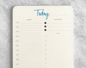 Daily Planner Notepad: To-Do List, Hourly Schedule, 50 Tear-Off Sheets