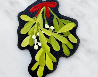 Mistletoe Christmas Gift Tags | Die-Cut Holiday Present Labels, Set of 10