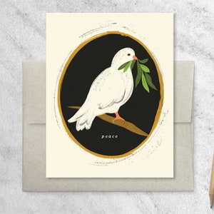 Peace Dove Holiday Cards with Kraft Envelopes | Boxed Greeting Cards | Christmas Cards, Boxed set of 8