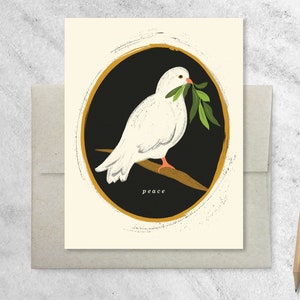 de vacances Colombe de la paix avec enveloppes kraft | Cartes de voeux en boîte | Cartes de Noël, lot de 8 en boîte
