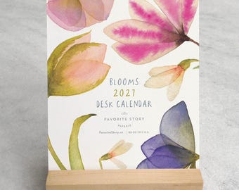 Flower Blooms Desk Calendar 2027 | 2027 Desk Calendar | 2027 Calendar with wood Stand | Standing Calendar, flip calendar, standard size