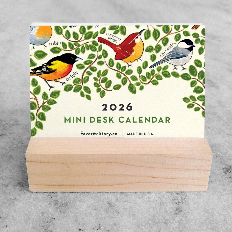 Mini Desk Calendar Bird Etsy