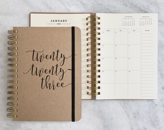 2022-2023 planner | 12 month planner 2022-2023 | wire-bound weekly agenda | weekly planner | hardcover planner | "twenty" Hard Cover