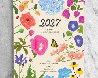 2027 Monthly Wall Calendar | Floral Calendar