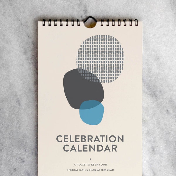 Birthday Calendar | Abstract Art Perpetual Calendar | Celebration Calendar | Gifts for him, Modern