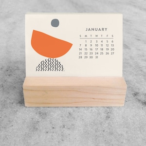 Abstract 2024 Mini Desk Calendar | Mini Desk Calendar 2024 | Monthly Calendar | Modern Calendar