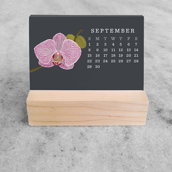 2024 Mini Desk Calendar | Desk Calendar 2024, Orchids | Easel Desk Calendar, Small Desk Calendar | Orchids || Favorite Story