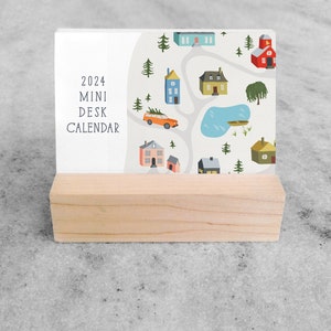 2024 Desk Calendar with Wood Stand Mini Desk Calendar 2024 Flip Calendar Small Desk Calendar stocking stuffer Favorite Story image 1