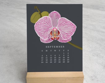 2023 Desk Calendar, Orchid | 2023 Calendar with Stand | Floral Desk Calendar 2023, standard size  || Favorite Story