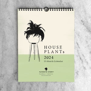 2024 Calendar | Illustrated Houseplants Calendar 2024 | 2024 Wall Calendar | Monthly Calendar