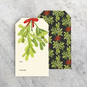 Mistletoe Gift Tags, Set of 10 | Holiday Gift Tag | Gift Label