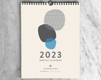 2023 Abstract Monthly Calendar | Illustrated Wall Calendar 2023 | 2023 Calendar, 8.5" x 11"