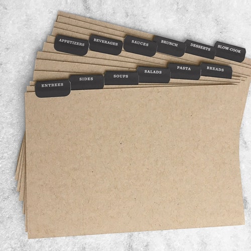 Recipe Box Dividers Recipe Card Tabs for Recipe Box 4 - Etsy