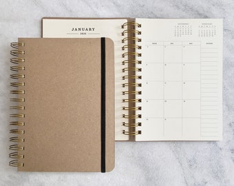 2024-2025 planner | planner 2025 | kraft weekly planner | personal organizer, agenda |  academic planner | daily planner | Blank Hard Cover